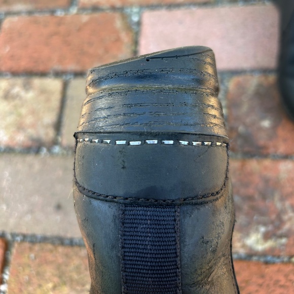 Frankie Dansko Clog Boots Oiled Black Used 38 Womens 8 Bootie Chelsea - Picture 13 of 14